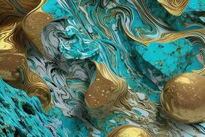 aqua and golden color wavey style art photo