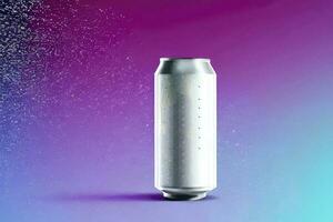 Refreshing Can Mockup - Cold Water with a Hint of Lemon photo
