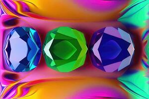 A Luxurious Collection of Precious Gemstones on Isolated Background photo