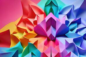 Colorful Origami Cutouts - Creative Artistic Concept for Decoration photo