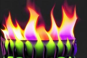 Glowing Heat - A Black and Vibrant Wave of Burning Energy photo