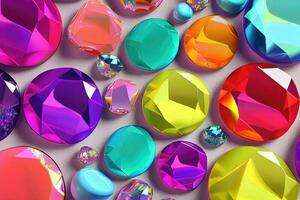 Shiny and Vibrant Crystals in Abstract Shapes and Patterns photo