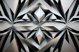 Futuristic Geometric Shapes - A Metallic Grey Background photo