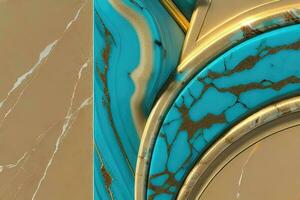 aqua and golden color wavey style art photo