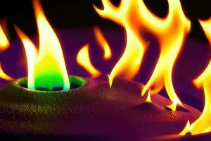 Glowing Heat - A Black and Vibrant Wave of Burning Energy photo