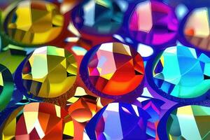 Shiny and Vibrant Crystals in Abstract Shapes and Patterns photo