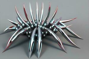 Futuristic Geometric Shapes - A Metallic Grey Background photo