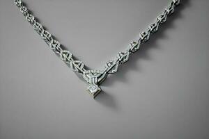 Elegant Diamond Chain Necklace in White Gold photo