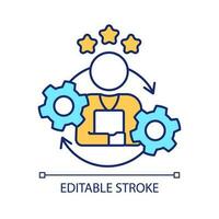 Consultant RGB color icon. Assistance service. Customer support. Improve employee satisfaction. Isolated vector illustration. Simple filled line drawing. Editable stroke