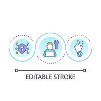 Data analyst loop concept icon. Repair service. Digital security optimization. Set up access abstract idea thin line illustration. Isolated outline drawing. Editable stroke vector