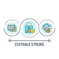 Reliable access loop concept icon. Strong authentication data. Secure identity. Digital protection abstract idea thin line illustration. Isolated outline drawing. Editable stroke vector