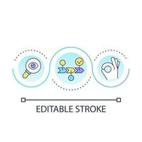 Analyze workflow loop concept icon. Business optimization. Develop strategy. Audit work process abstract idea thin line illustration. Isolated outline drawing. Editable stroke vector