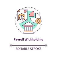 Payroll withholding concept icon. Employee grievances on wage issue abstract idea thin line illustration. Isolated outline drawing. Editable stroke vector