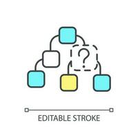 Web hierarchy problem RGB color icon. Information architecture mistake. Product development. UX UI design. Isolated vector illustration. Simple filled line drawing. Editable stroke