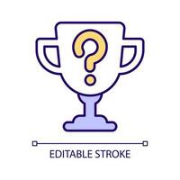 Unknown prize RGB color icon. Undefined winner. Competition surprise. Mystery reward. Predict result. Isolated vector illustration. Simple filled line drawing. Editable stroke