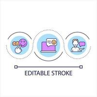 Online communication loop concept icon. Social media interaction. Distance relationship. Comments abstract idea thin line illustration. Isolated outline drawing. Editable stroke vector