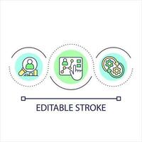 Audience research loop concept icon. Behavioral analytics. Psychological marketing. Statistic result abstract idea thin line illustration. Isolated outline drawing. Editable stroke vector