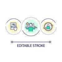 Multitasking skill loop concept icon. Boost efficiency in workplace. Employee productivity abstract idea thin line illustration. Isolated outline drawing. Editable stroke vector