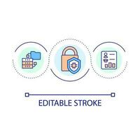 Data protection online loop concept icon. E learning program. Students information safety abstract idea thin line illustration. Isolated outline drawing. Editable stroke vector