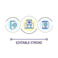 Formal educational system loop concept icon. Public school service. Access to learning abstract idea thin line illustration. Isolated outline drawing. Editable stroke vector