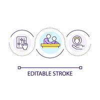 Student support service loop concept icon. Tutor assessment during studying. Education industry abstract idea thin line illustration. Isolated outline drawing. Editable stroke vector