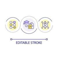 Effective education plan loop concept icon. Learning process systematization. Structure abstract idea thin line illustration. Isolated outline drawing. Editable stroke vector