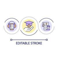 Online education loop concept icon. Video streaming. Sharing expertise. Content maker. Live seminar abstract idea thin line illustration. Isolated outline drawing. Editable stroke vector