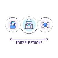 Learning on internet loop concept icon. Remote education advantages. Access to knowledge abstract idea thin line illustration. Isolated outline drawing. Editable stroke vector