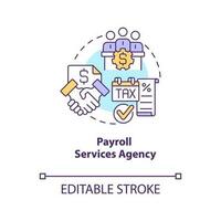 Payroll services agency concept icon. Payment processing. Expert financial management abstract idea thin line illustration. Isolated outline drawing. Editable stroke vector