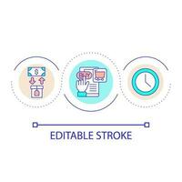 Buyer decision process loop concept icon. E commerce business abstract idea thin line illustration. Influence consumer decision-making. Isolated outline drawing. Editable stroke vector