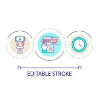 Buyer decision process loop concept icon. E commerce business abstract idea thin line illustration. Influence consumer decision-making. Isolated outline drawing. Editable stroke vector