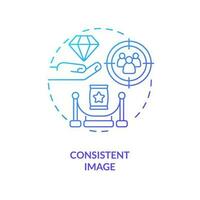 Consistent image blue gradient concept icon. Marketing strategy. Way to develop brand longevity abstract idea thin line illustration. Isolated outline drawing vector