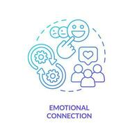 Emotional connection blue gradient concept icon. Customer care. Way to develop brand longevity abstract idea thin line illustration. Isolated outline drawing vector