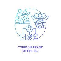 Cohesive brand experience blue gradient concept icon. Collect data. Way to develop product longevity abstract idea thin line illustration. Isolated outline drawing vector