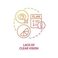 Lack of clear vision red gradient concept icon. Poor campaign planning. Brand longevity challenge abstract idea thin line illustration. Isolated outline drawing vector