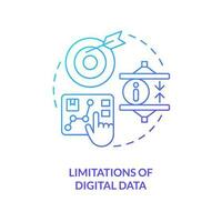 Limitations of digital data blue gradient concept icon. Avoid mistakes. Way to sustain your brand abstract idea thin line illustration. Isolated outline drawing vector