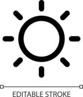 Sunny weather white linear ui icon. Clear sky. Summertime. Weather prediction. GUI, UX design. Outline isolated user interface element for app and web. Editable stroke vector