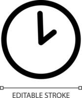 Clock white linear ui icon. Working hours. Waiting time. Countdown and deadline. GUI, UX design. Outline isolated user interface element for app and web. Editable stroke vector