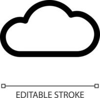 Cloud white linear ui icon. Weather condition forecast. Internet data storage. GUI, UX design. Outline isolated user interface element for app and web. Editable stroke vector