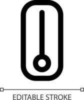 Mercury thermometer white linear ui icon. Temperature measurement instrument. GUI, UX design. Outline isolated user interface element for app and web. Editable stroke vector