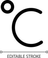 Celsius temperatura escala blanco lineal ui icono. medición temperatura instrumento. interfaz gráfica de usuario, ux diseño. contorno aislado usuario interfaz elemento para aplicación y web. editable carrera vector