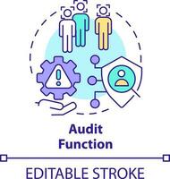 Audit function concept icon. Identity management process abstract idea thin line illustration. Monitoring user behaviour. Isolated outline drawing. Editable stroke vector