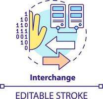 Interchange concept icon. Identity management capability abstract idea thin line illustration. Exchange information. Isolated outline drawing. Editable stroke vector