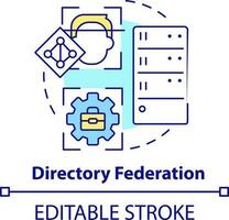 Directory federation concept icon. Directory service abstract idea thin line illustration. Access to applications, systems. Isolated outline drawing. Editable stroke vector