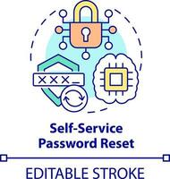 Self-service password reset concept icon. Management abstract idea thin line illustration. Password recovery software. Isolated outline drawing. Editable stroke vector