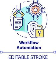 Workflow automation concept icon. Management of identities abstract idea thin line illustration. Business processes. Isolated outline drawing. Editable stroke vector