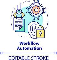 Workflow automation concept icon. Management of identities abstract idea thin line illustration. Business processes. Isolated outline drawing. Editable stroke vector