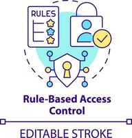 Rule-based access control concept icon. Security management abstract idea thin line illustration. Authorized employees. Isolated outline drawing. Editable stroke vector