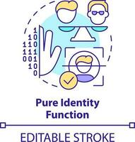 Pure identity function concept icon. Identity management process abstract idea thin line illustration. Control access. Isolated outline drawing. Editable stroke vector