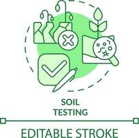 Soil testing green concept icon. Soil fertility and condition. Increased crop yield abstract idea thin line illustration. Isolated outline drawing. Editable stroke vector